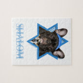 Hanukkah Star van David - French Bulldog - Blauwgr Legpuzzel (Horizontaal)
