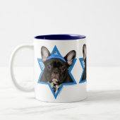 Hanukkah Star van David - French Bulldog - Blauwgr Tweekleurige Koffiemok (Links)