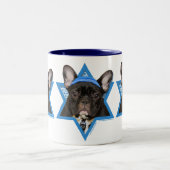 Hanukkah Star van David - French Bulldog - Blauwgr Tweekleurige Koffiemok (Center)