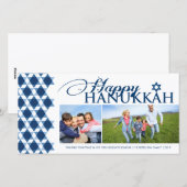 Hanukkah Star van David Geometric Pattern 2 Foto Feestdagenkaart (Voorkant / Achterkant)