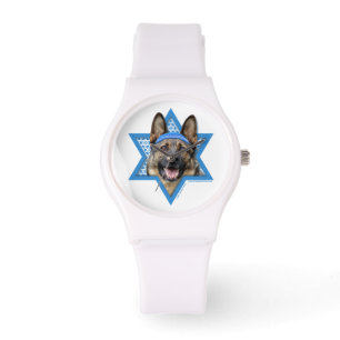 Hanukkah Star van David - German Shepherd Horloge