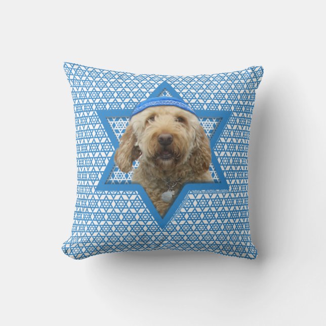 Hanukkah Star van David - GoldenDoodle Kussen (Voorkant)