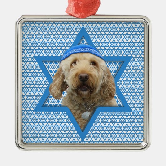 Hanukkah Star van David - GoldenDoodle Metalen Ornament (Voorkant)