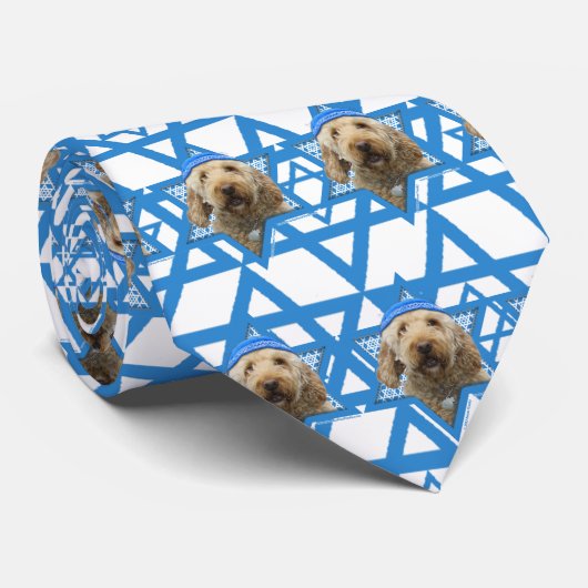 Hanukkah Star van David - GoldenDoodle Stropdas (Opgerold)