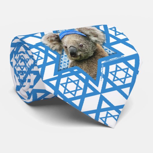 Hanukkah Star van David - Koala Beer Stropdas (Opgerold)