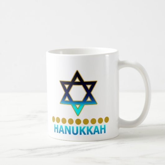 Hanukkah Star van David Menorah Koffiemok (Rechts)