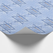 Hanukkah Star van David met Menorah en Swirls Cadeaupapier (Hoek)