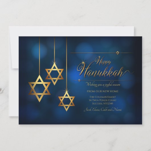 Hanukkah Star van David Moving Holiday Card Feestdagenkaart (Voorkant)
