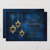 Hanukkah Star van David Moving Holiday Card Feestdagenkaart (Voorkant / Achterkant)
