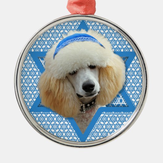 Hanukkah Star van David - Poodle - Abriotto Metalen Ornament (Voorkant)