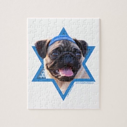 Hanukkah Star van David - Pug Legpuzzel (Verticaal)