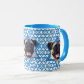 Hanukkah Star van David - Pug Mok (Voorkant rechts)