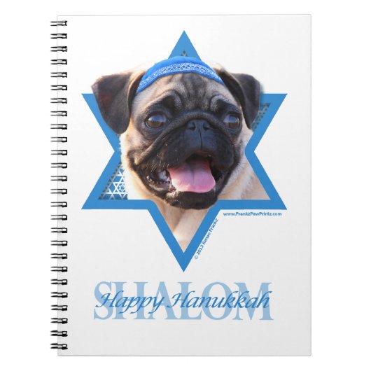 Hanukkah Star van David - Pug Notitieboek (Voorkant)