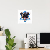 Hanukkah Star van David - Pug Poster (Thuiskantoor)