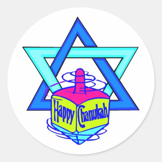 Hanukkah Star van David Ronde Sticker (Voorkant)