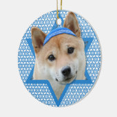 Hanukkah Star van David - Shiba Inu Keramisch Ornament (Links)