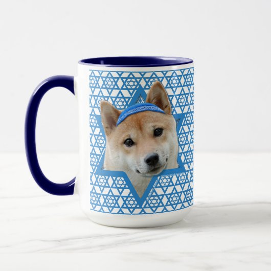 Hanukkah Star van David - Shiba Inu Mok (Links)