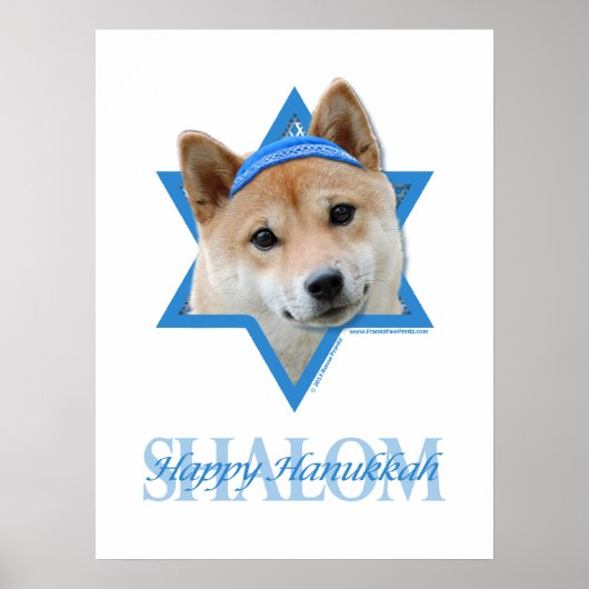 Hanukkah Star van David - Shiba Inu Poster (Voorkant)