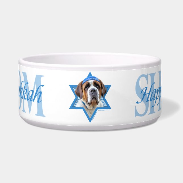 Hanukkah Star van David - St Bernard Voerbakje (Voorkant)