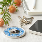 Hanukkah Star van David - Tibetaanse Terrier Sleutelhanger (Zijkant)