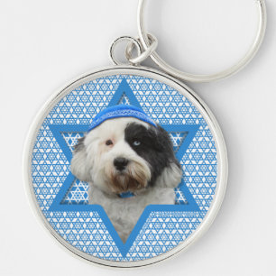 Hanukkah Star van David - Tibetaanse Terrier Sleutelhanger