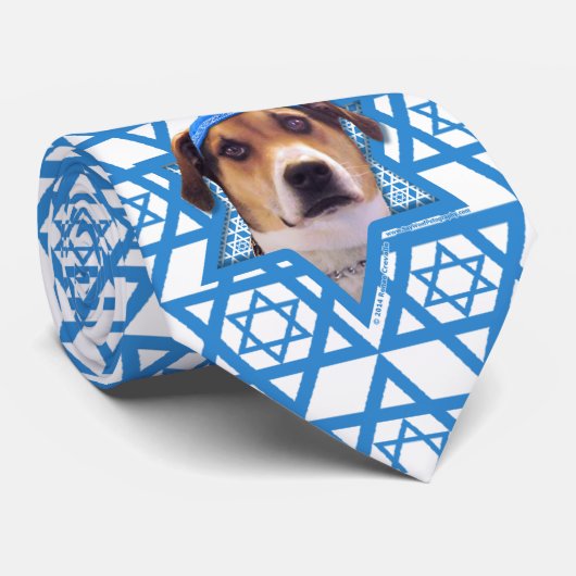 Hanukkah Star van David - Treeing Walker Coonhound Stropdas (Opgerold)