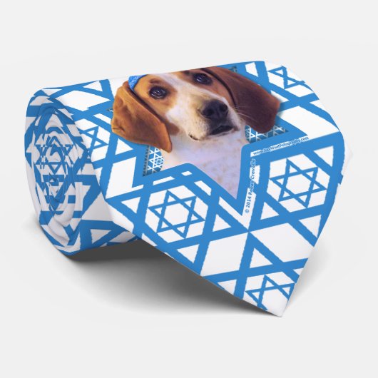 Hanukkah Star van David - Treeing Walker Coonhound Stropdas (Opgerold)