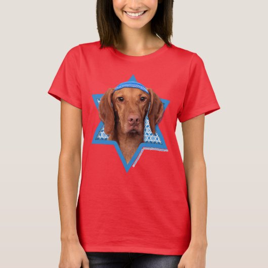 Hanukkah Star van David - Vizsla - Reagan T-shirt (Voorkant)