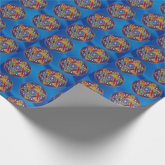 Hanukkah Star van David Wrapping Paper Gift Wrap Cadeaupapier (Hoek)