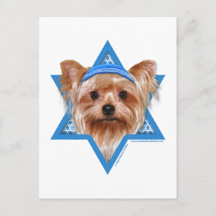 Hanukkah Star van David - Yorkshire Terrier Feestdagenkaart