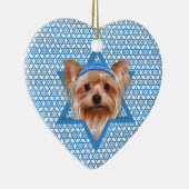 Hanukkah Star van David - Yorkshire Terrier Keramisch Ornament (Rechts)