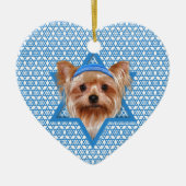 Hanukkah Star van David - Yorkshire Terrier Keramisch Ornament (Voorkant)