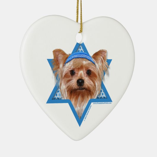 Hanukkah Star van David - Yorkshire Terrier Keramisch Ornament (Rechts)