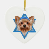 Hanukkah Star van David - Yorkshire Terrier Keramisch Ornament (Voorkant)