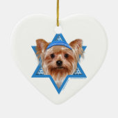 Hanukkah Star van David - Yorkshire Terrier Keramisch Ornament (Achterkant)