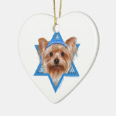 Hanukkah Star van David - Yorkshire Terrier Keramisch Ornament (Links)