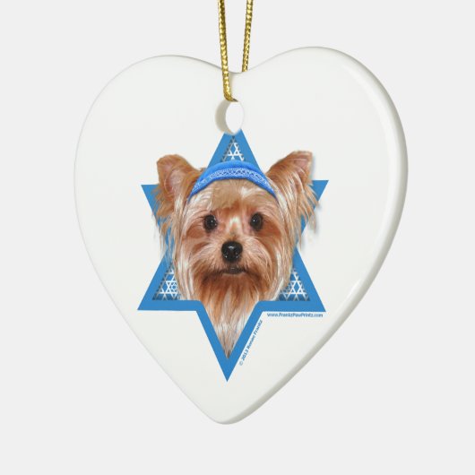 Hanukkah Star van David - Yorkshire Terrier Keramisch Ornament (Links)