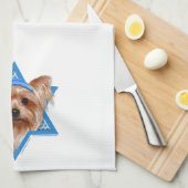 Hanukkah Star van David - Yorkshire Terrier Theedoek (Quarter Fold)