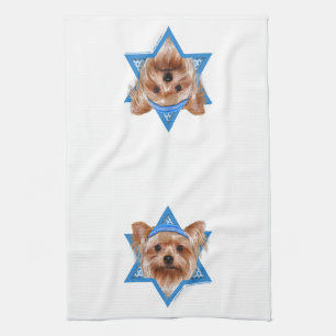Hanukkah Star van David - Yorkshire Terrier Theedoek