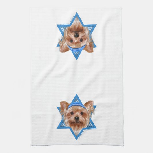 Hanukkah Star van David - Yorkshire Terrier Theedoek (Verticaal)