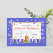Hanukkah Stars en Candles Celebration Kaart (Staand voorkant)