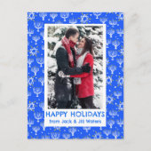 Hanukkah Stars Menorah's AANGEPASTE FOTO Feestdagenkaart (Voorkant)