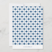 Hanukkah Stars van David Pattern Blue Holiday Part Kaart (Achterkant)