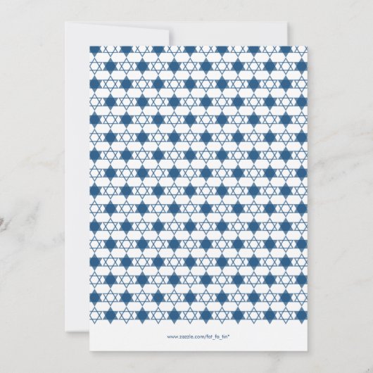 Hanukkah Stars van David Pattern Blue Holiday Part Kaart (Achterkant)