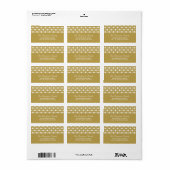 Hanukkah Stars van David Pattern Gold Address Etiket (Full Sheet)