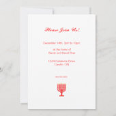 Hanukkah Ster en Sneeuwvlokken Viering Rood Kaart (Achterkant)