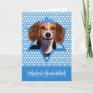 Hanukkah Ster van David - Beagle Feestdagen Kaart