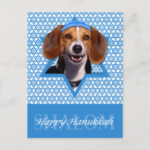 Hanukkah Ster van David - Beagle Feestdagenkaart