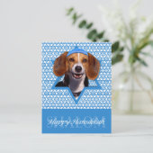 Hanukkah Ster van David - Beagle Feestdagenkaart (Staand voorkant)