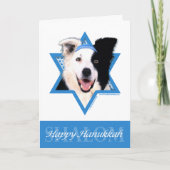 Hanukkah Ster van David - Border Collie Feestdagen Kaart (Voorkant)